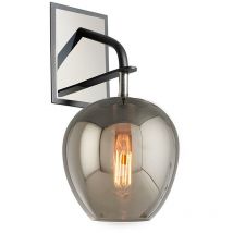Odyssey Applique da parete a 1 luce in metallo duro nichel nero lucido, vetro