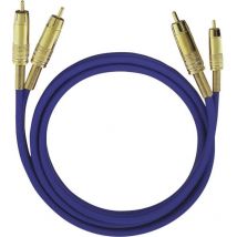 Oehlbach - Cinch-RCA audio Câble de raccordement [2x Cinch-RCA mâle - 2x Cinch-RCA mâle] 2.00 m bleu contacts dorés nf 1
