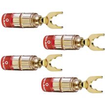 3023 Lautsprecher-Steckverbinder Stecker, gerade Gold 4 St. - Oehlbach