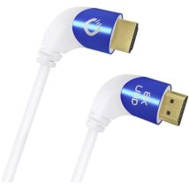 Oehlbach - Câble de raccordement hdmi Fiche mâle hdmi-a, Fiche mâle hdmi-a 1.50 m blanc D1C42546 8K uhd, coudé à 90° vers