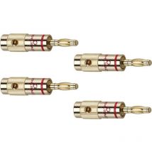 3001 Lautsprecher-Steckverbinder Stecker, gerade Gold 4 St. - Oehlbach