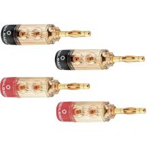 Oehlbach - 3030 Lautsprecher-Steckverbinder Stecker, gerade Gold, Rot, Schwarz 4 St.