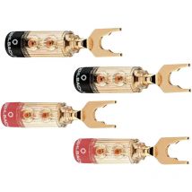 Oehlbach - 3033 Lautsprecher-Steckverbinder Stecker, gerade Gold, Rot, Schwarz 4 St.