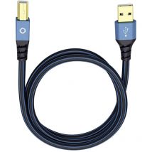 USB-Kabel usb 2.0 usb-a Stecker, usb-b Stecker 1.00 m Blau vergoldete Steckkontakte 9341 - Oehlbach
