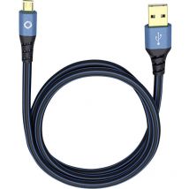 USB-Kabel usb 2.0 usb-a Stecker, USB-Micro-B Stecker 5.00 m Blau vergoldete Steckkontakte 9 - Oehlbach