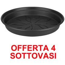 Elho - offerta 4 sottovaso green basics saucer 22CM living black