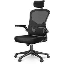 Rattantree - Office Chair Ergonomic Desk Chair Executive Swivel Computer Chair with Headrest Max Load 150kg Black