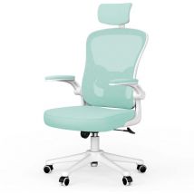 Rattantree - Office Chair Ergonomic Desk Chair Executive Swivel Computer Chair with Headrest Max Load 150kg Green/White