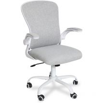 Puluomis - Office Chair, Ergonomic Desk Chair, Swivel Chair with Lumbar Support, Flip up Armrests, Grey