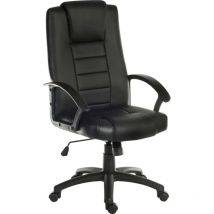 Teknik - Office Chair in Bonded Leather With Padded Rest And Amrest - Black