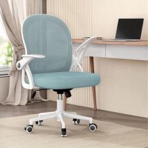 Naspaluro - Office chair - Bigzzia Desk Chair - Mid-Back Mesh Chair - with Flip-up Armrests - blue