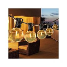 Guirlande lumineuse à led pour l'extérieur, 15M/50FT Guirlande lumineuse à led G40 avec 26 ampoules en plastique, guirlande lumineuse étanche IP45