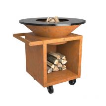 Ofyr - Classic Storage Corten 100 pro Grill- und Feuerschale mit Plancha OCS-100-PRO