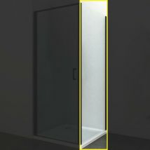 Ogomondo - lato fisso per porta battente swing black nero cristallo 6 mm misure 87-89xh195 cm - confezione 1