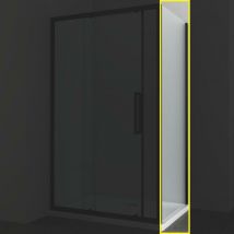 Ogomondo lato fisso per porta scorrevole slide 2 black nero cristallo 6 mm misure 67-69xh195 cm - confezione 1