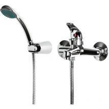 Miscelatore rubinetto esterno vasca serie delfino ottone cromato con set doccia