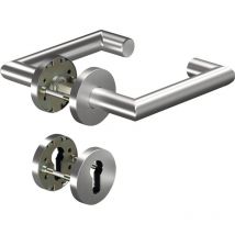 OGRO – Rosettenwechselgarnitur CORE 8100 – Edelstahl – 72 mm – Klasse 4 – Außentüren – oval – U-Form – 20 mm Drückerdurchmesser