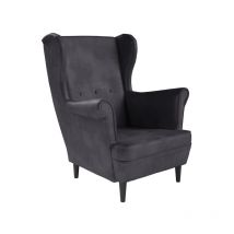 Ohrensessel Leo, Monolith 97 Stoff, Farbe dunkelgrau