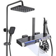 Oihpaw - Colonne de douche thermostatique - Système de douche 5 fonctions - Affichage numérique led - Pommeau de douche 3 modes - Robinet de douche