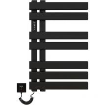 Sèche-serviette électrique - 450 mm × 720 mm - Sèche-serviettes de salle de bain - 235 w - Étanchéité IPX5 - Économie d'énergie - BlackNoir Gauche