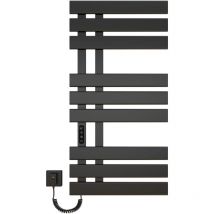 Sèche-Serviettes Chauffant Électrique - 350W - 500×1000mm - Sèche-Serviettes Thermostatique Intelligent - Température Réglable - Noir GaucheNoir