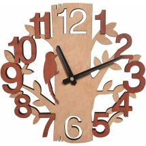 Horloge murale arbre – Quartz de précision – Bois composite léger – Silencieuse – Décoration intérieure