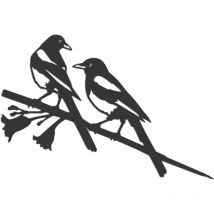 Metalbird - Oiseau sur pique pie eurasienne en acier corten