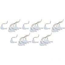 Oiseaux à suspendre en bois blanchi (Lot de 25)