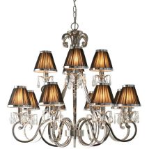 Interiors Oksana Nickel - 12 Light Multi Arm Chandelier Polished Nickel Plate Finish, E14