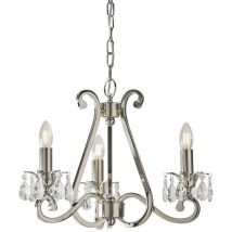 Interiors 1900 - Interiors - 3 Light Multi Arm Ceiling Pendant Chandelier Polished Nickel, E14