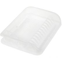 Keeeper Scolapiatti con Vassoio per Raccogliere l'Acqua, Plastica priva di bpa, 39,5 x 29,5 x 8 cm, Pierre, Trasparente
