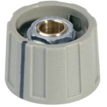 Manopola Rotativa Grigio Ø 23 mm – Diametro Albero 6 mm – Altezza 15.5 mm – Materiale ABS, Policarbonato