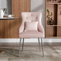 Okwish - Chaise de salle à manger à motif de boutons, fauteuil rembourré, chaises avec pieds en métal, chaise longue moderne, chaise de salon de