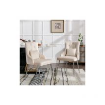 Okwish - 6er Set Esszimmerstuhl mit Knopfmuster, Gepolsterter Sessel, Stühle mit Metallbeinen, Moderner Loungesessel, Schlafzimmer-Wohnzimmerstuhl