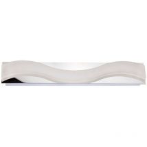 Diyas - Inspired Mantra Fusion Ola Wall Lamp 7W led Large Wave 3000K IP44, 630lm, Polished Chrome/Frosted Acrylic, 3yrs Warranty