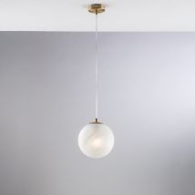 Bonetti Illumina - Olaf - Suspension en fer chromé noir 1 lumière avec sphère dm.20 130 - Ø20 - BL294-S1-BRZ