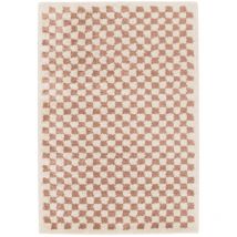 Sweeek - Old pink and cream checkerboard interior rug, Taylor, 150x80x3 cm