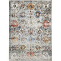 Thedecofactory - old way - Tapis effet vintage motifs ornementaux gris 160x230