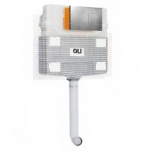 120 Plus Mechanical Mid Height Concealed Cistern and Slim p shed Chrome Dual Flush Plate with Rectangular Push Buttons - OLI