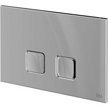 Basal p shed Chrome 230mm Flush Plate with Square Push Buttons - OLI