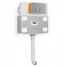 120 Plus Mechanical Mid Height Concealed Cistern and Basal p shed Chrome Dual Flush Plate with Square Push Buttons - OLI