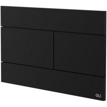 OLI - Slim Matt Black 255mm Flush Plate with Rectangular Push Buttons