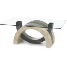 Olimpia – Couchtisch (120 x 70 – transparent) aus grauem gehärtetem Glas