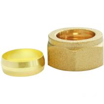 Somatherm For You - Bagues laiton pour tube cuivre Ø18 + Ecrous laiton 20/27 - Sachet 2 pièces