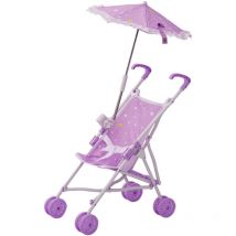 Teamson Kids - Olivia's Little World Classic Baby Doll Stroller Pushchair & Parasol Purple OL-00005