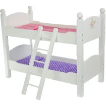 Olivia's Little World 18" Doll Wooden Convertible Bunk Bed with Ladder, White