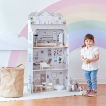 Teamson Kids - Olivia's Little World Deluxe 3-Story Wooden Doll House for 12' Dolls
