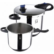 Set 3 piezas. Ø22cm 4+5,5L olla a presion acero inox duero SG1530 San Ignacio