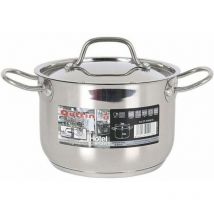 Quttin - Hotel - Olla Profesional Induccion, Cocina y Horno, Tamaño Extra Grande, Acero Inoxidable Antiadherente, Tapa Cristal y Asas, Diametro 38 cm