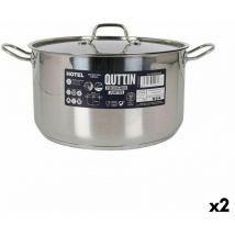 Quttin - Olla con tapa hotel acero ø 30 x 17 cm (2 unidades)